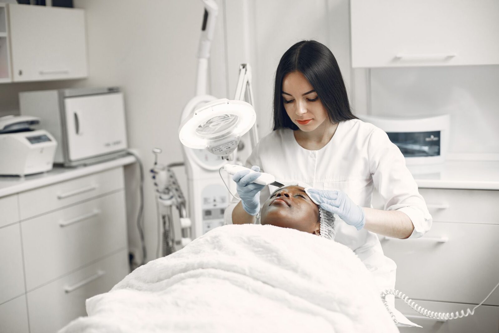 A facial treatment in the CHAIR beauty room